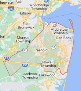 Monmouth County NJ Pressure Washing Services Map