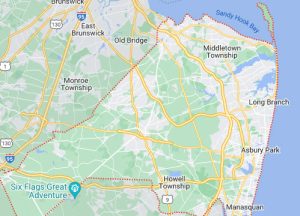 Pressure Washing Services Map for Manasquan NJ in Monmouth County NJ